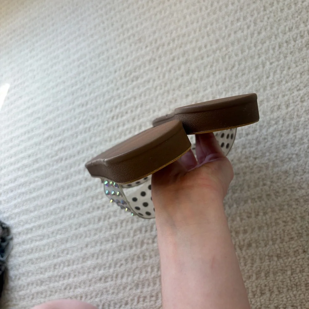 Limelight Studded Clear Strap Sandals Resortwear Vacation Rhinestone